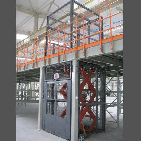 Fixed scissor lift cargo elevator